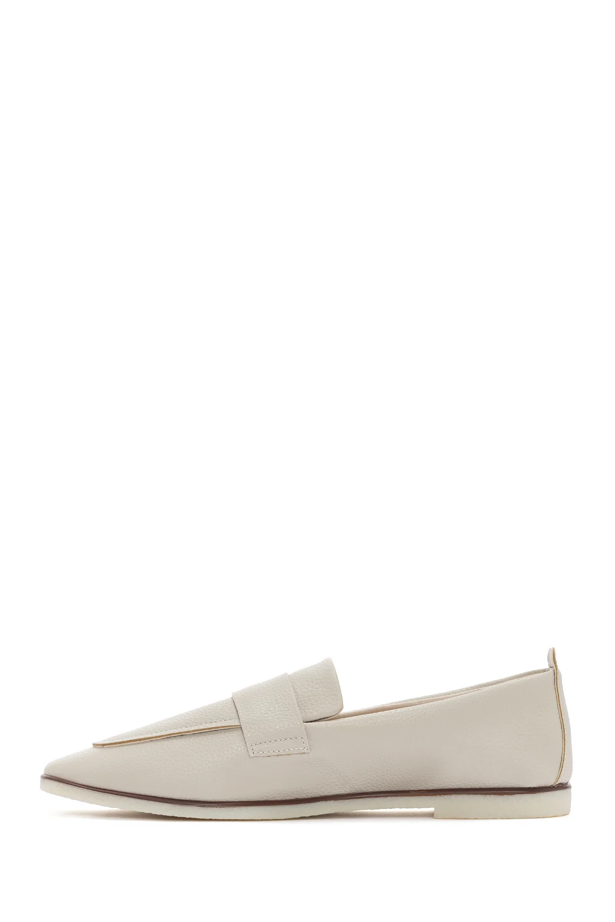 Kadın Krem Maskülen Loafer - Image 2