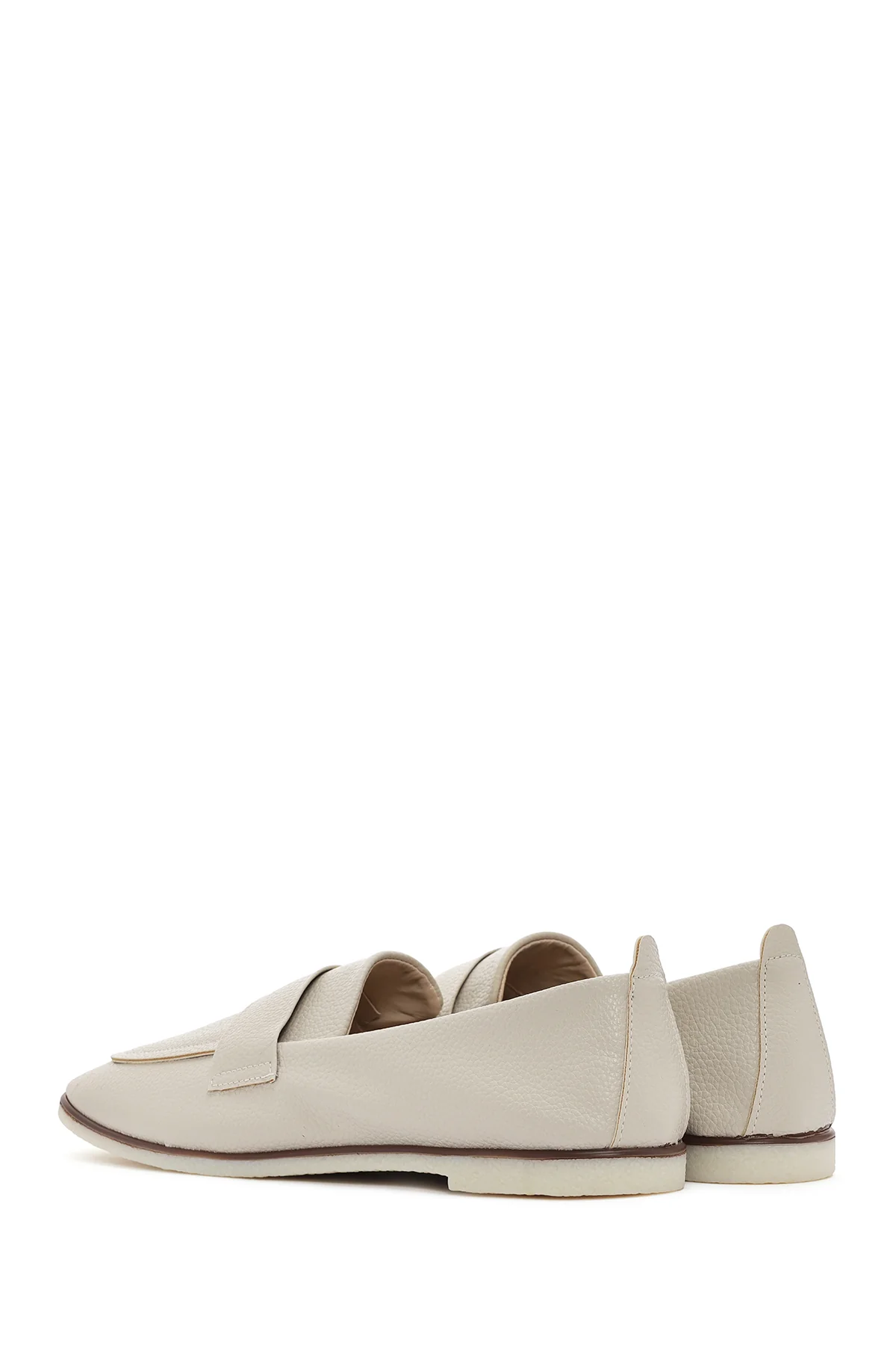 Kadın Krem Maskülen Loafer - Image 5
