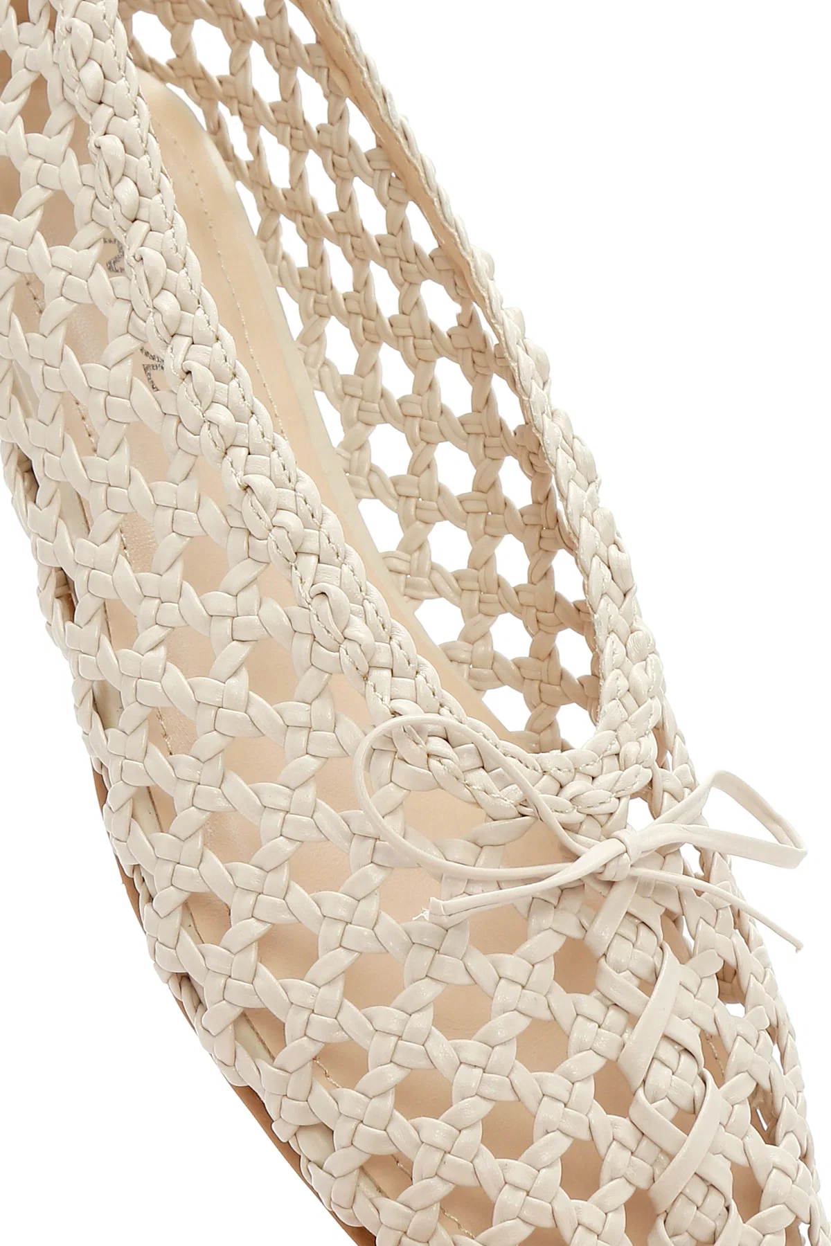 Kadın Krem Örgülü Babet - Image 9