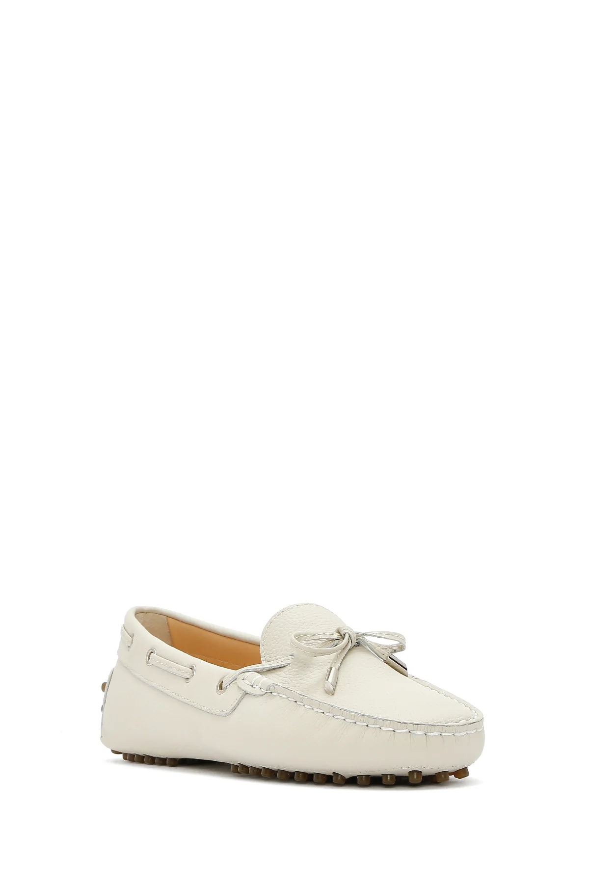 Kadın Krem Deri Loafer - Image 7