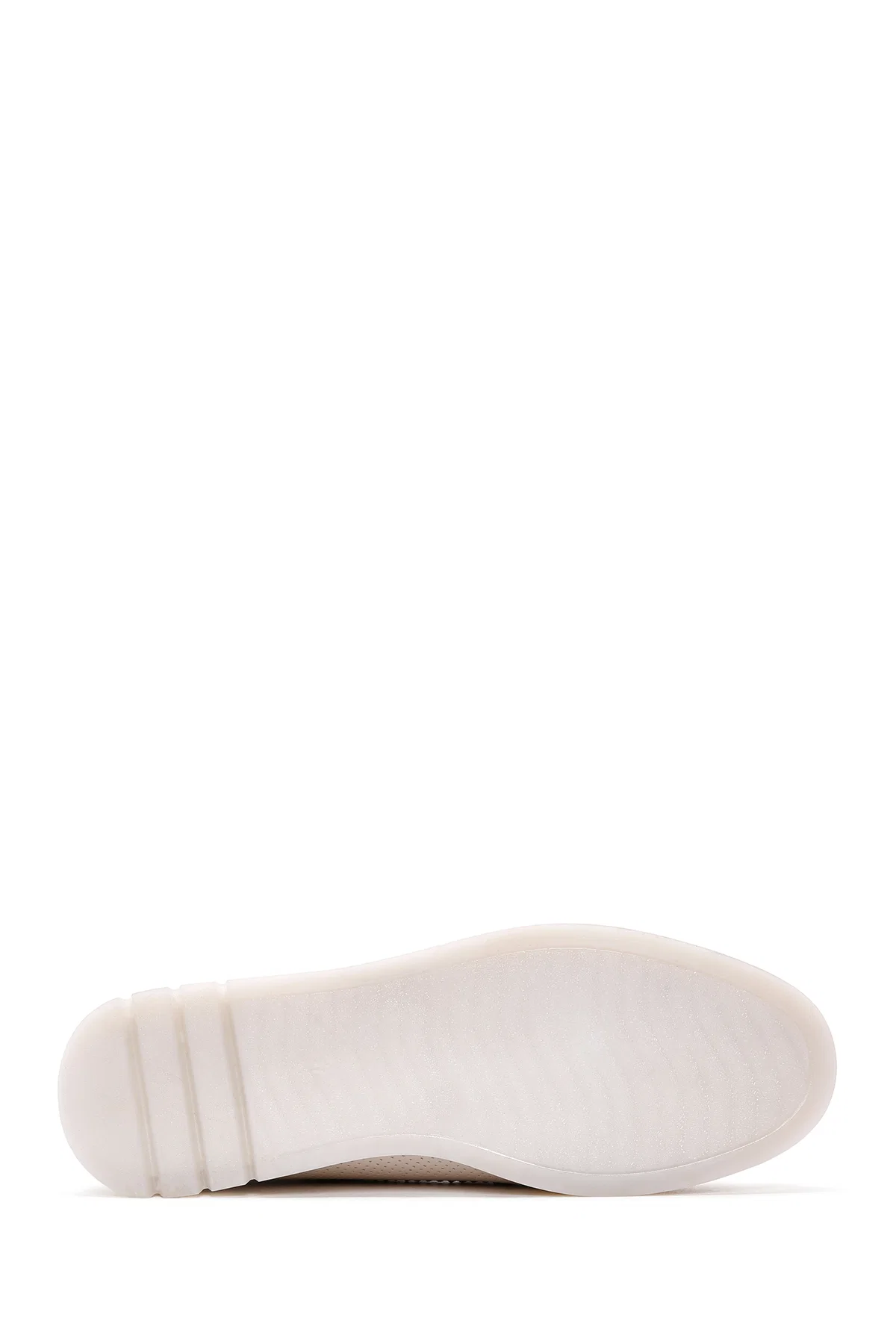 Kadın Krem Tokalı Deri Comfort Loafer - Image 4