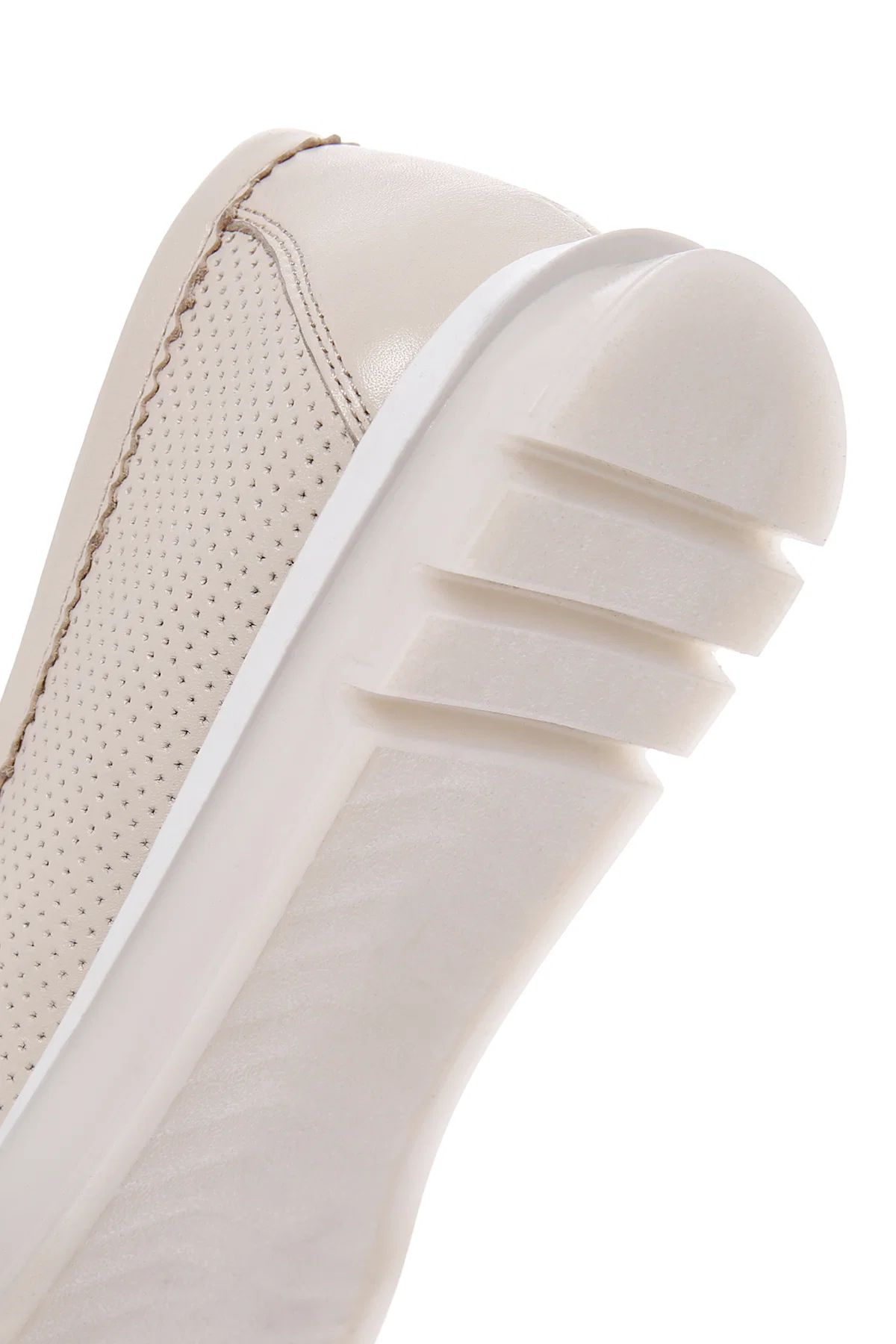 Kadın Krem Tokalı Deri Comfort Loafer - Image 9