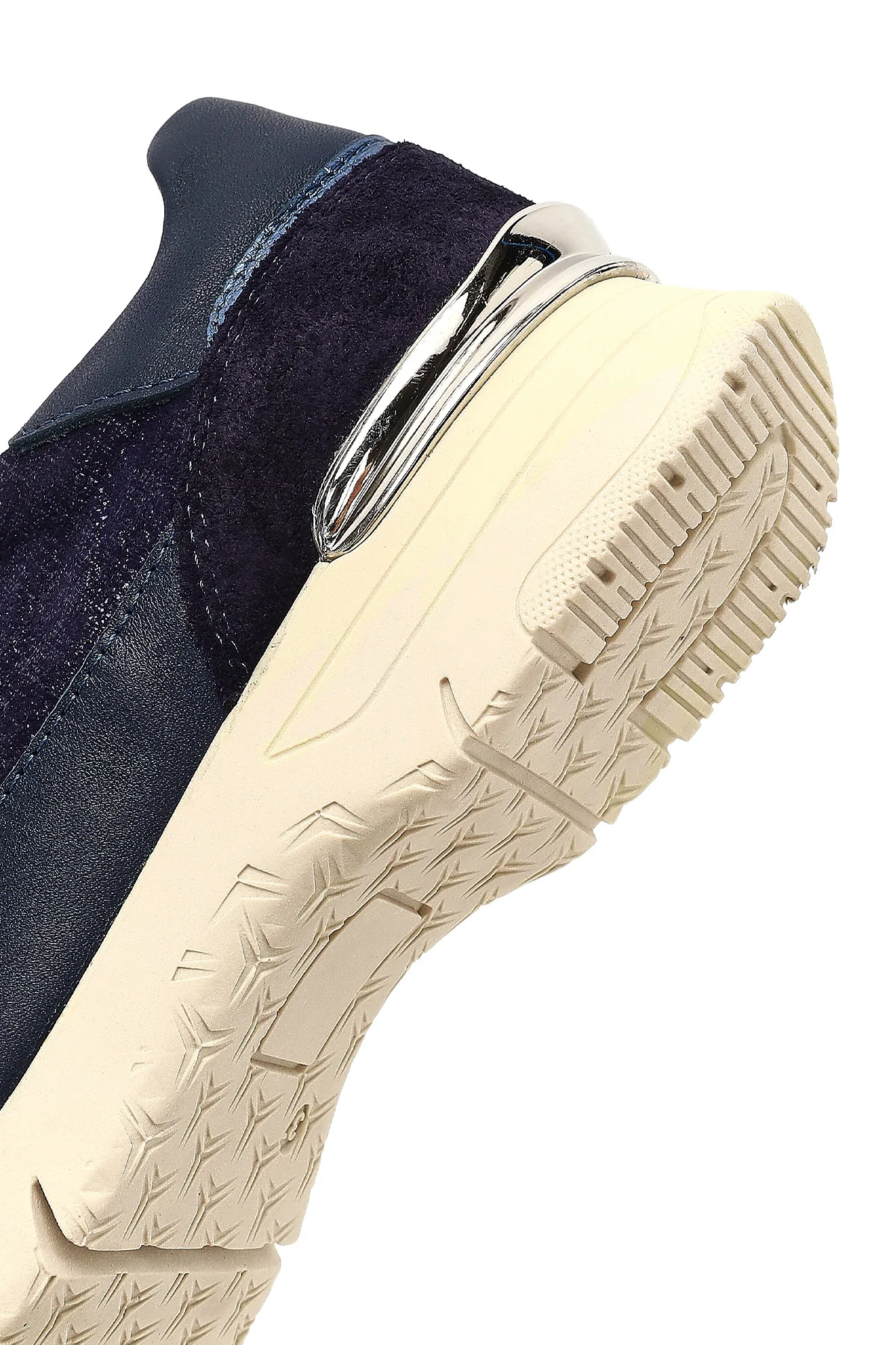 Kadın Lacivert Bağcıklı Kalın Tabanlı Deri Sneaker - Image 8