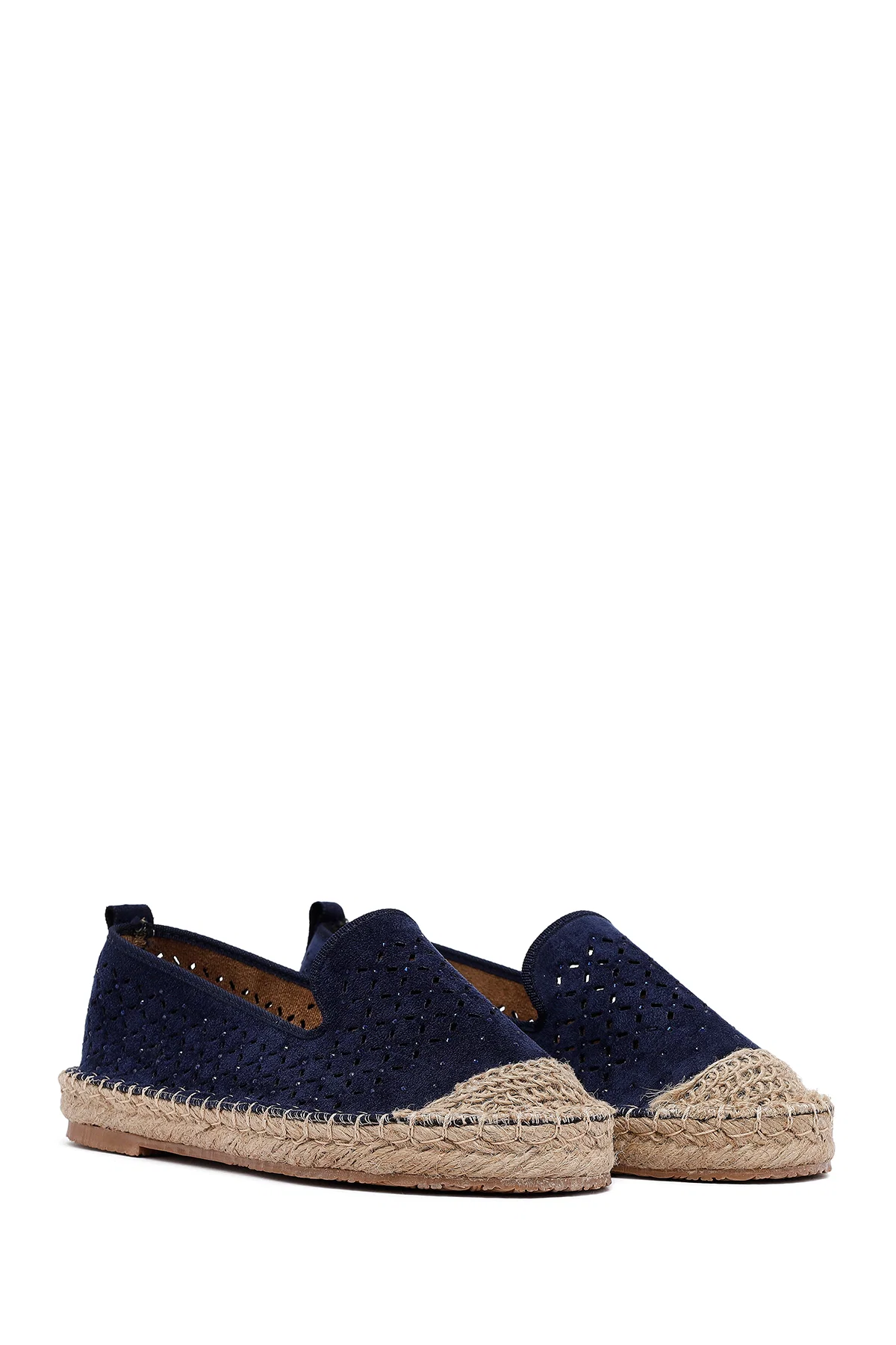 Kadın Lacivert Fileli Süet Espadril - Image 3