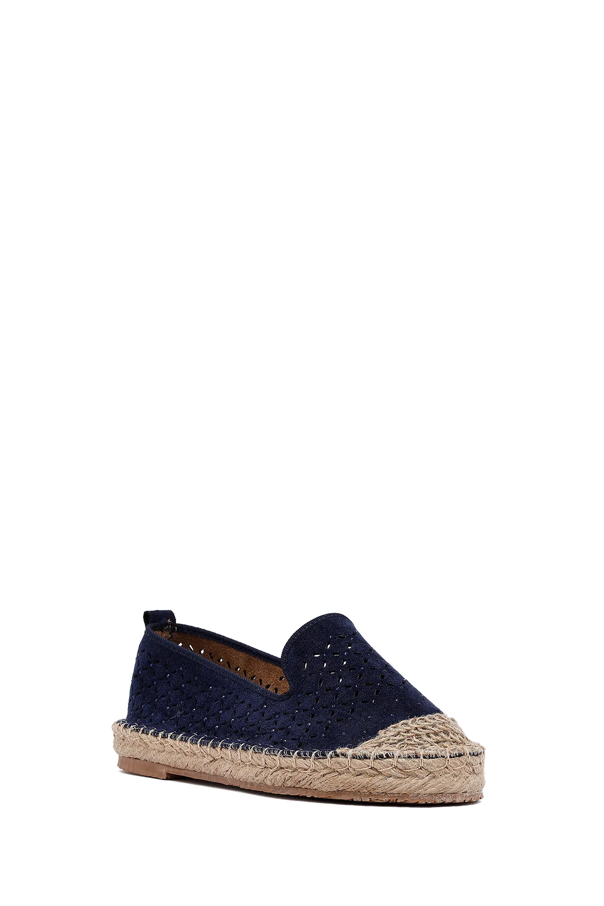 Kadın Lacivert Fileli Süet Espadril - Image 6