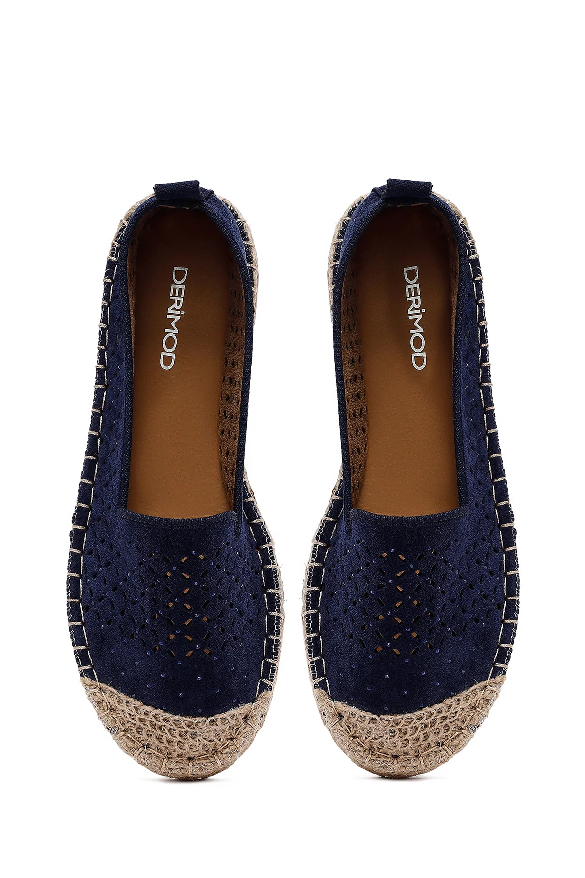 Kadın Lacivert Fileli Süet Espadril - Image 7