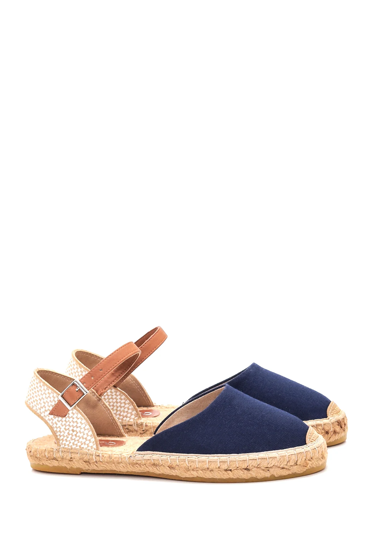Kadın Lacivert Hasır Taban Espadril Sandalet - Image 3