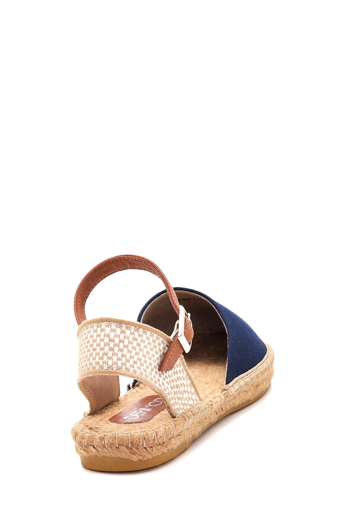 Kadın Lacivert Hasır Taban Espadril Sandalet - Image 4