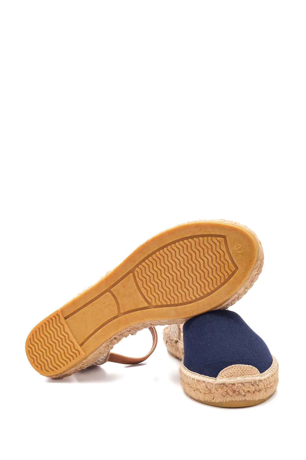 Kadın Lacivert Hasır Taban Espadril Sandalet - Image 5