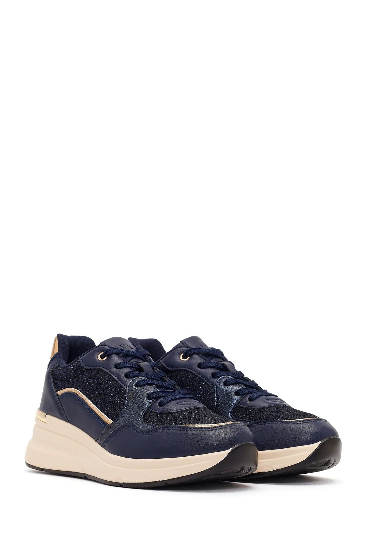 Kadın Lacivert Kalın Tabanlı Sneaker - Image 2