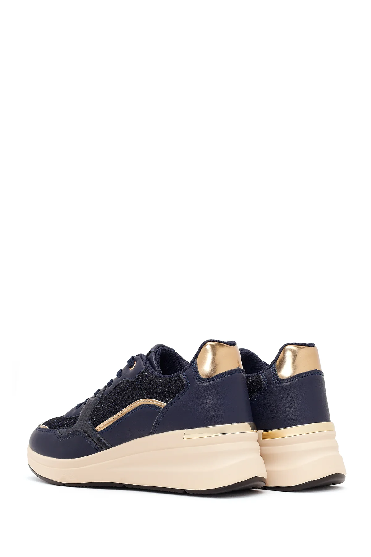 Kadın Lacivert Kalın Tabanlı Sneaker - Image 6
