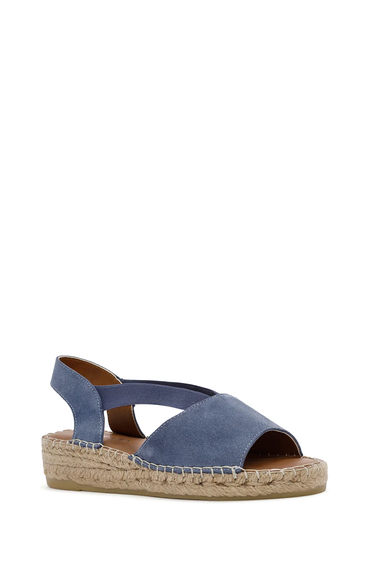 Kadın Lacivert Süet Deri Espadril Sandalet - Image 6