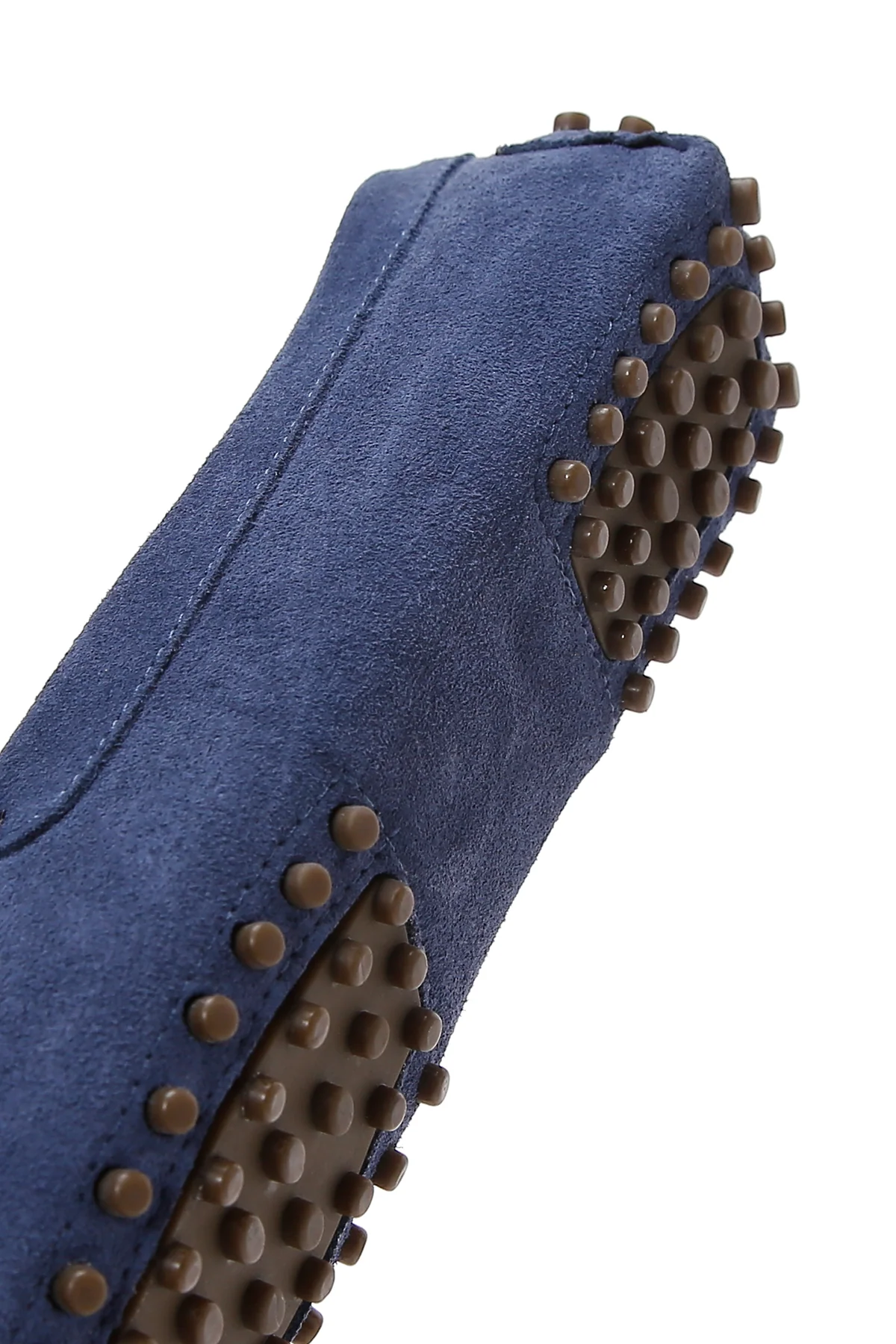 Kadın Lacivert Süet Deri Loafer - Image 8