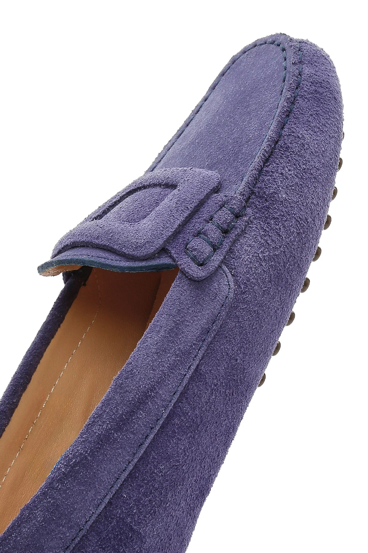 Kadın Lacivert Süet Deri Loafer - Image 11