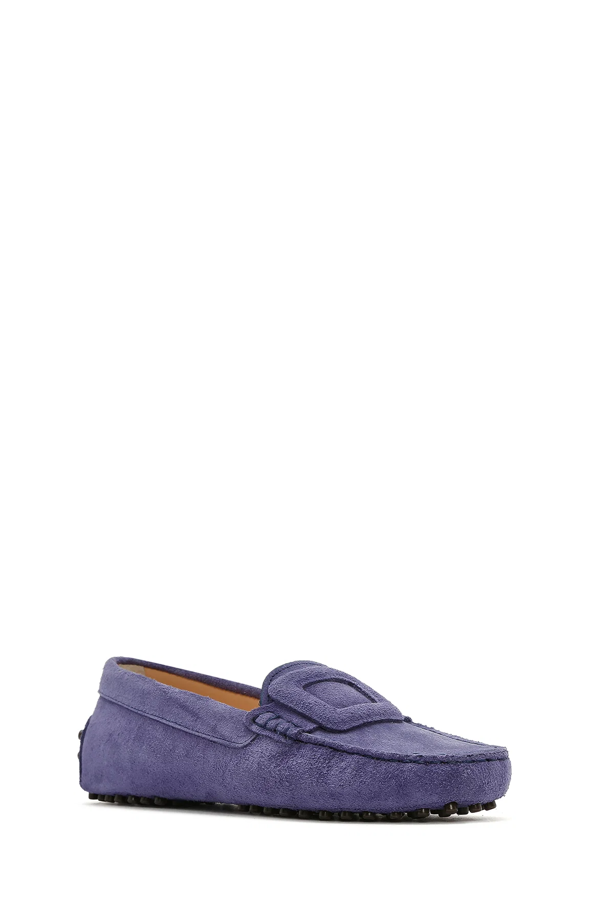 Kadın Lacivert Süet Deri Loafer - Image 6