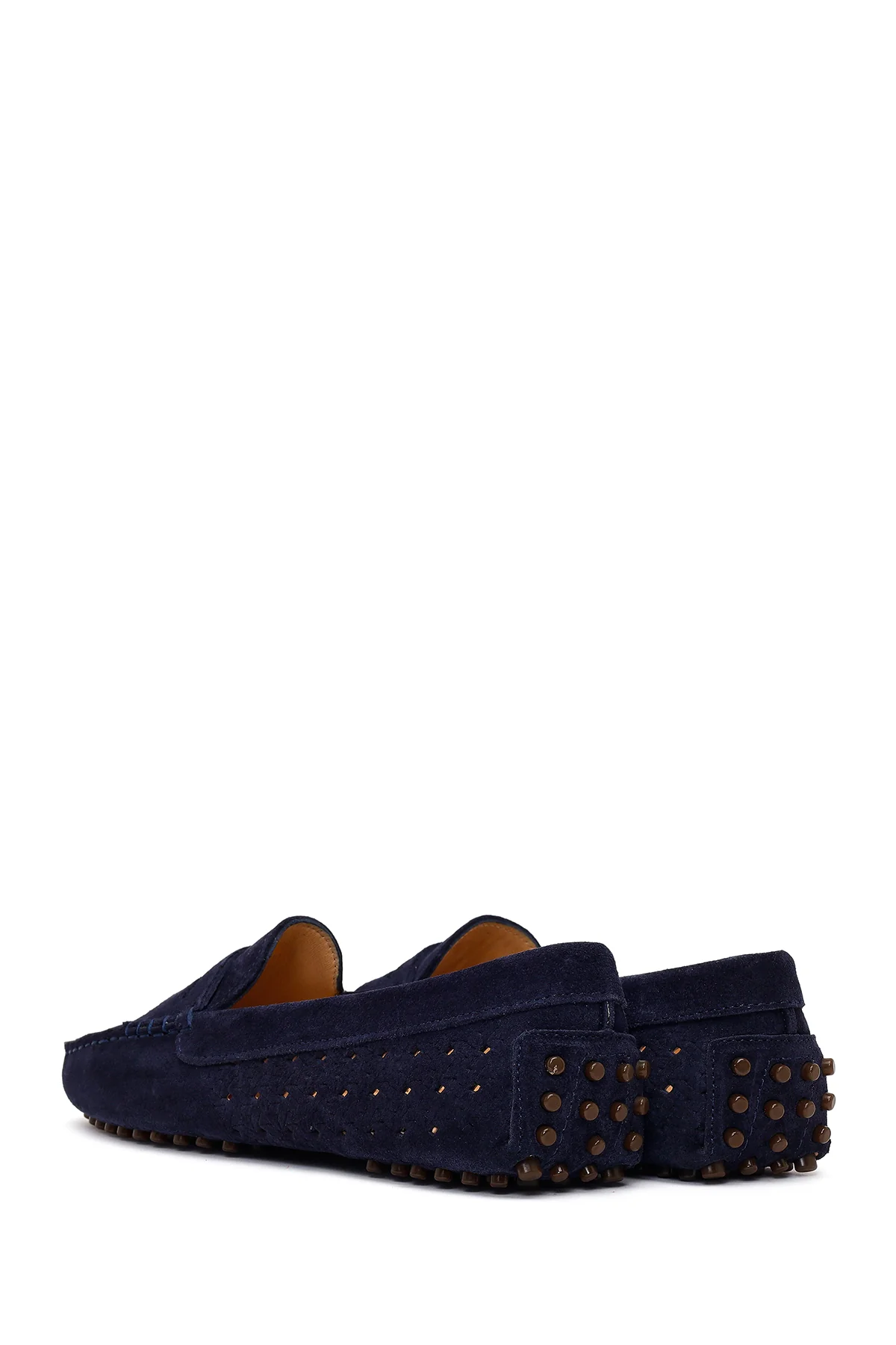 Kadın Lacivert Süet Deri Loafer - Image 6