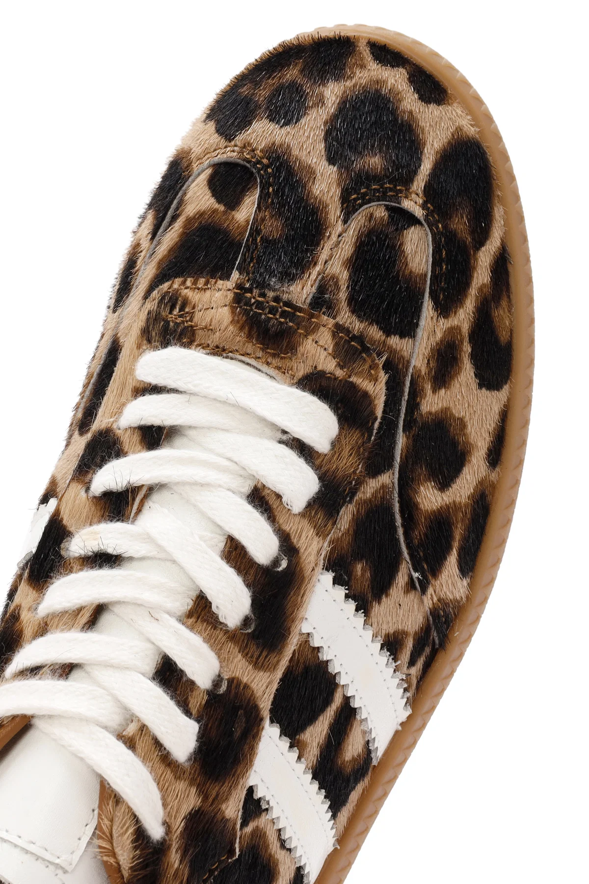 Kadın Leopar Bağcıklı Deri Sneaker - Image 9