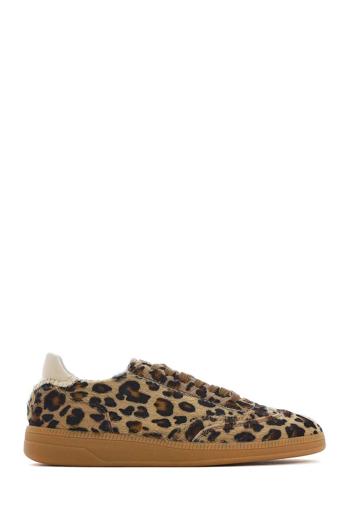 Kadın Leopar Bağcıklı Deri Sneaker