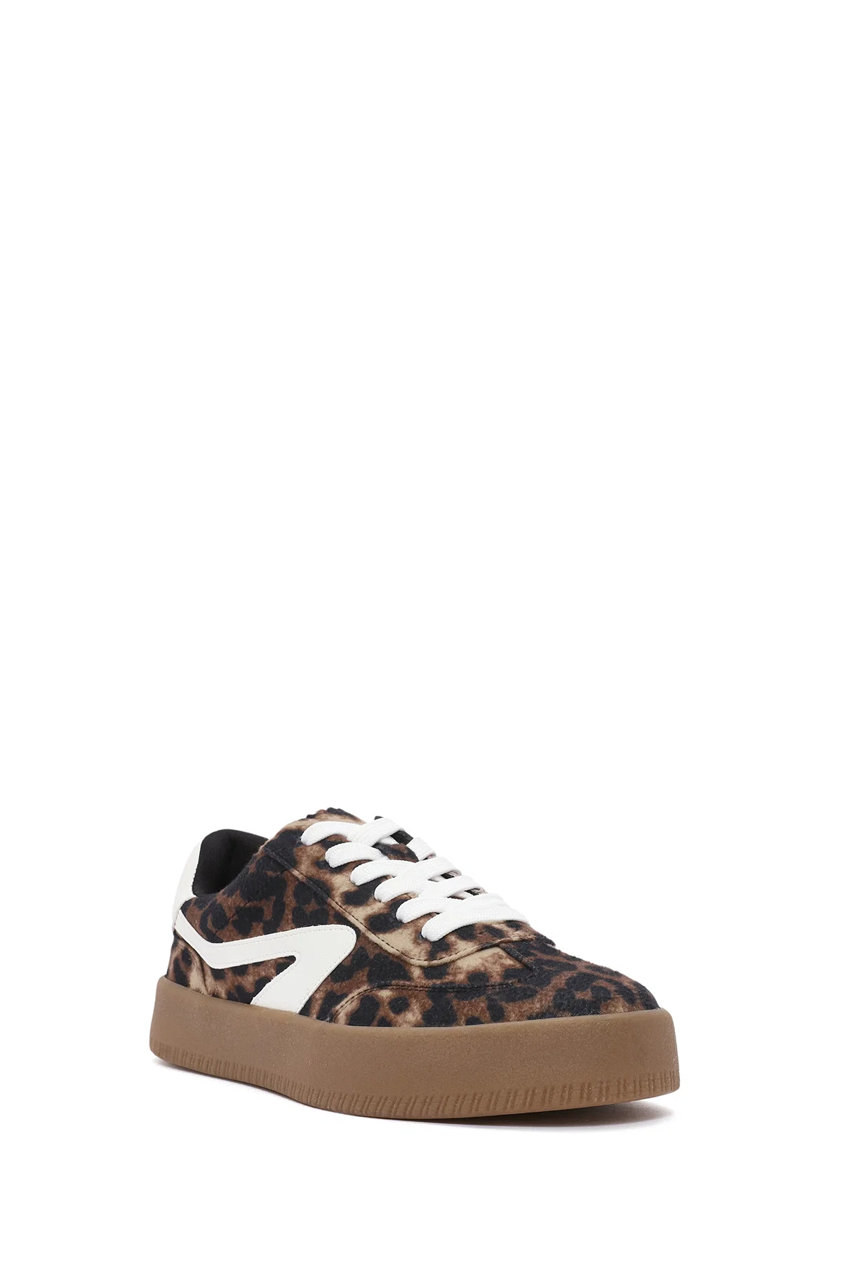 Kadın Leopar Bağcıklı Kalın Tabanlı Sneaker - Image 6