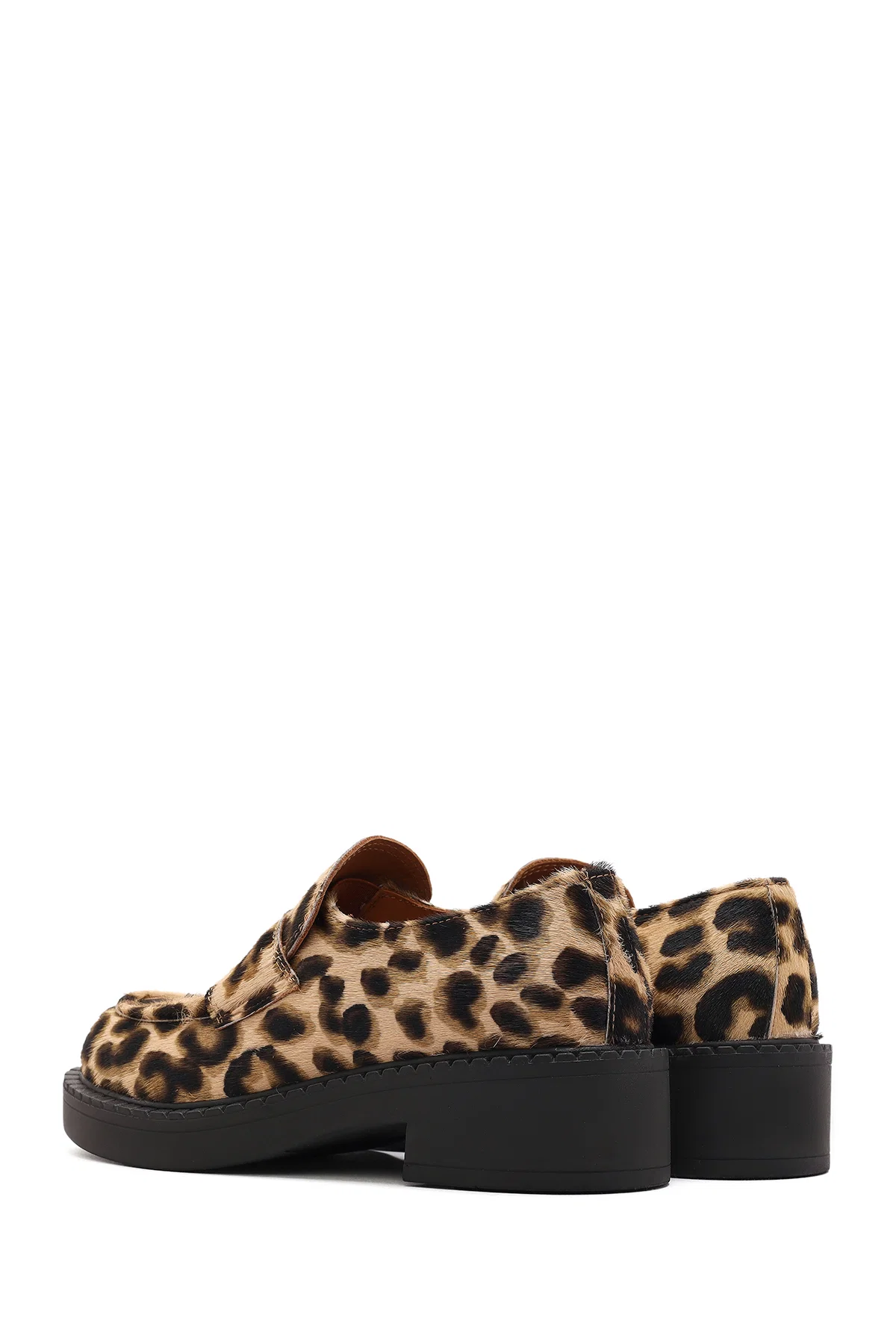 Kadın Leopar Deri Maskülen Loafer - Image 5