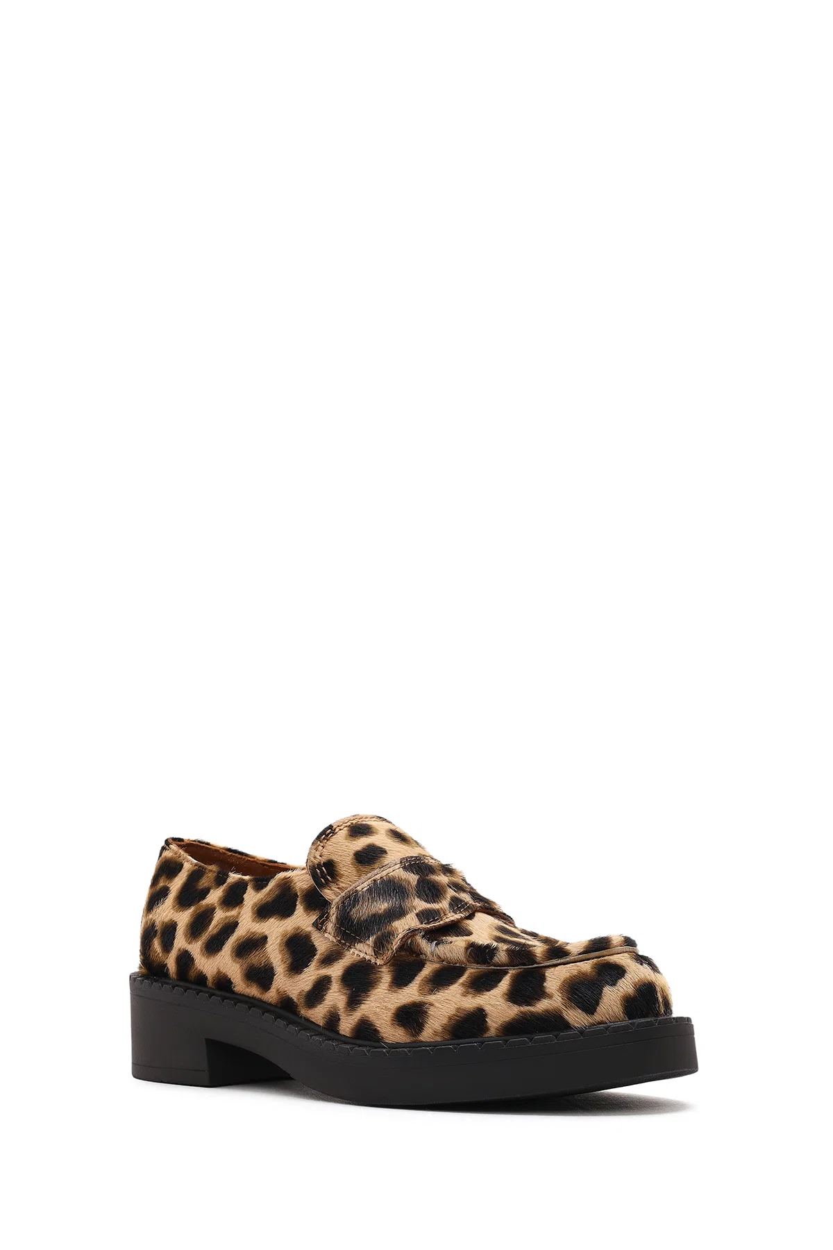 Kadın Leopar Deri Maskülen Loafer - Image 6