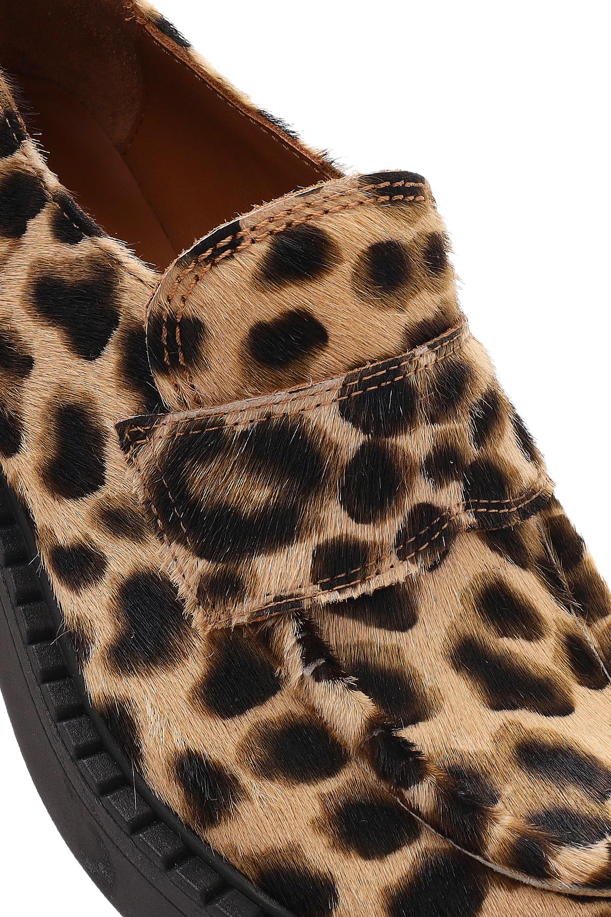 Kadın Leopar Deri Maskülen Loafer - Image 9