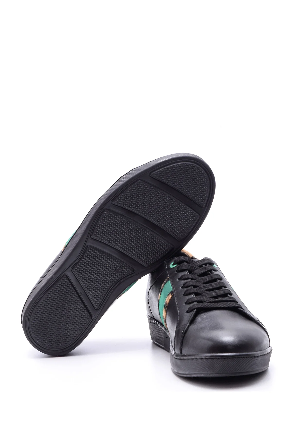 Kadın Leopar Detaylı Deri Sneaker - Image 3