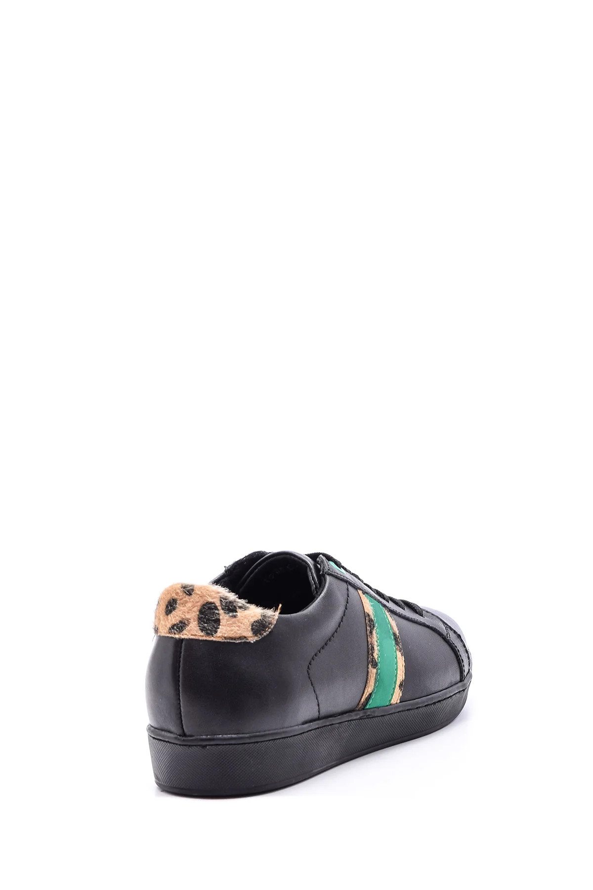 Kadın Leopar Detaylı Deri Sneaker - Image 4