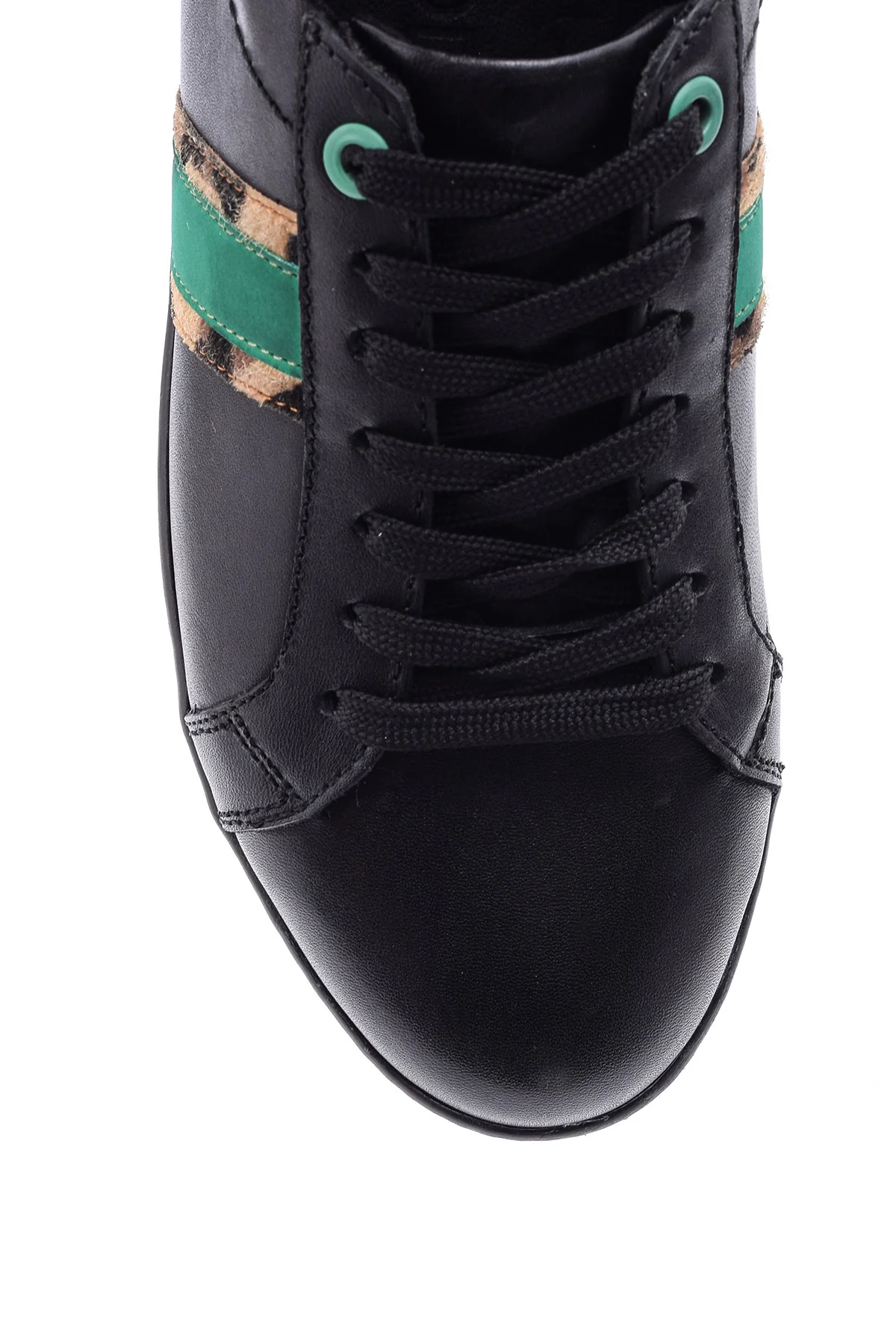 Kadın Leopar Detaylı Deri Sneaker - Image 5