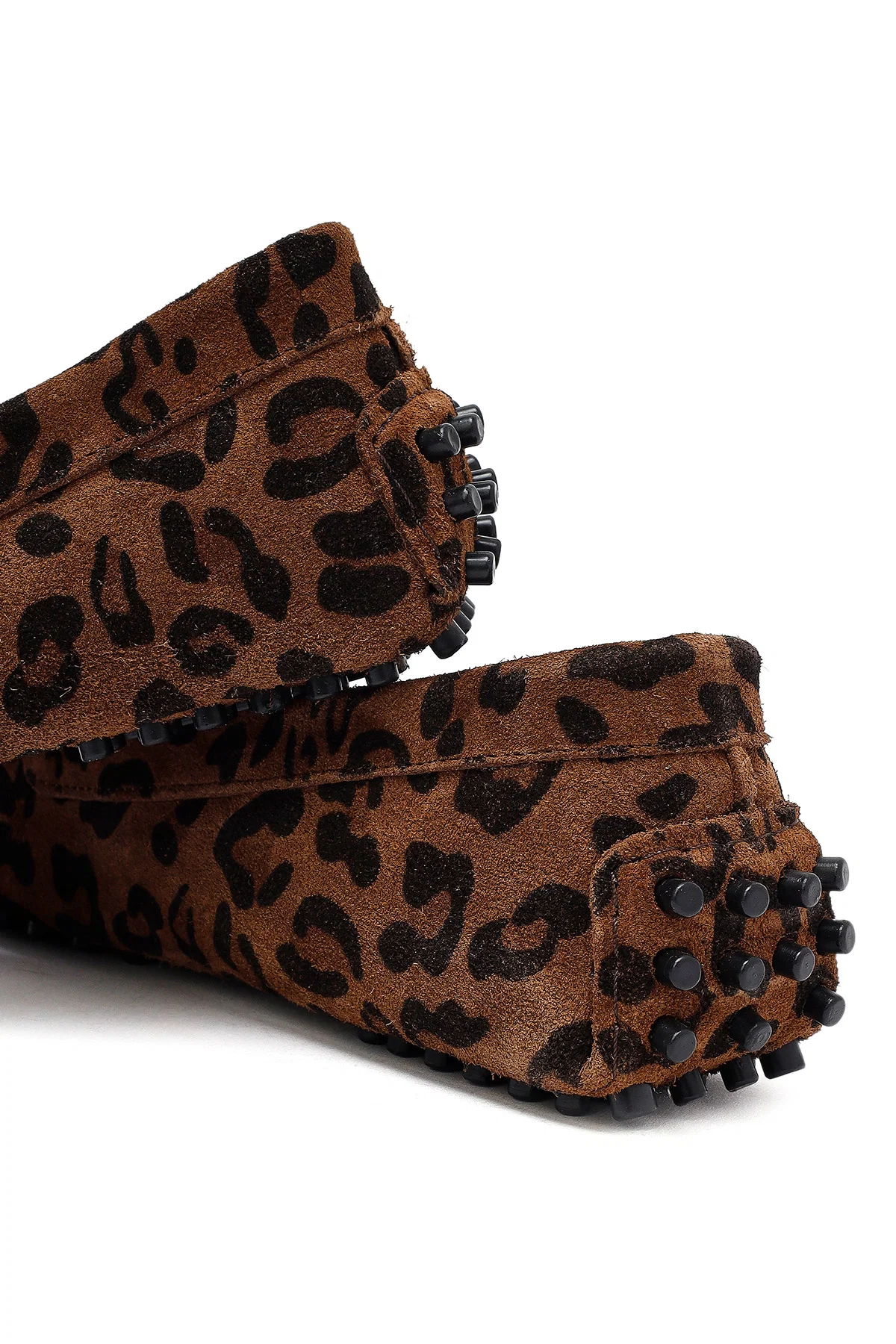 Kadın Leopar Fiyonklu Süet Deri Loafer - Image 9
