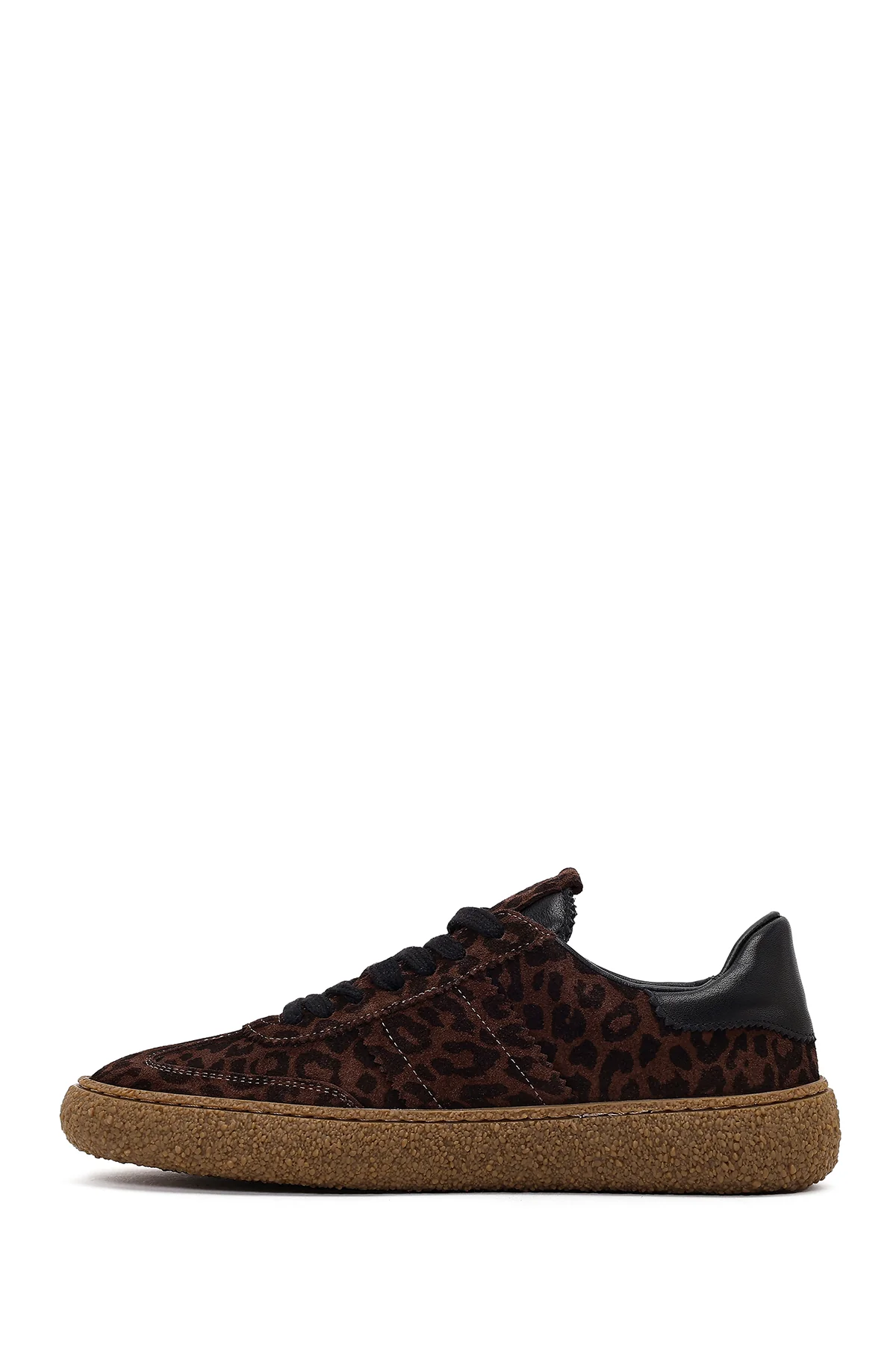 Kadın Leopar Süet Deri Sneaker - Image 3