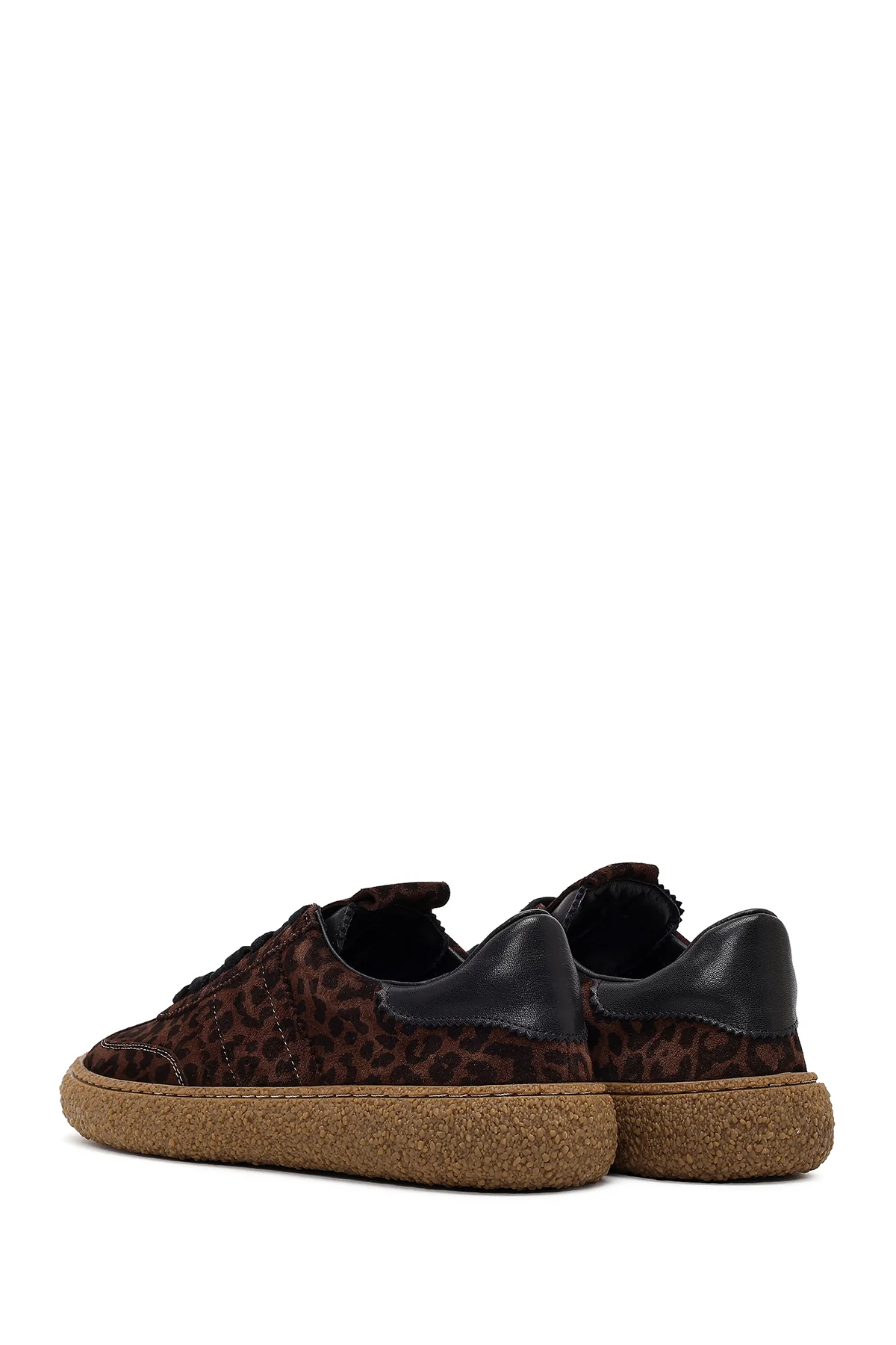 Kadın Leopar Süet Deri Sneaker - Image 6