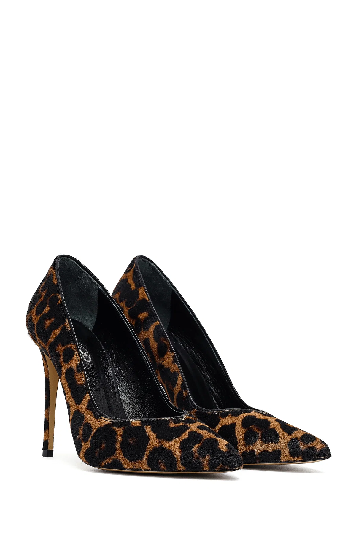Kadın Leopar Yüksek İnce Topuklu Deri Stiletto - Image 3