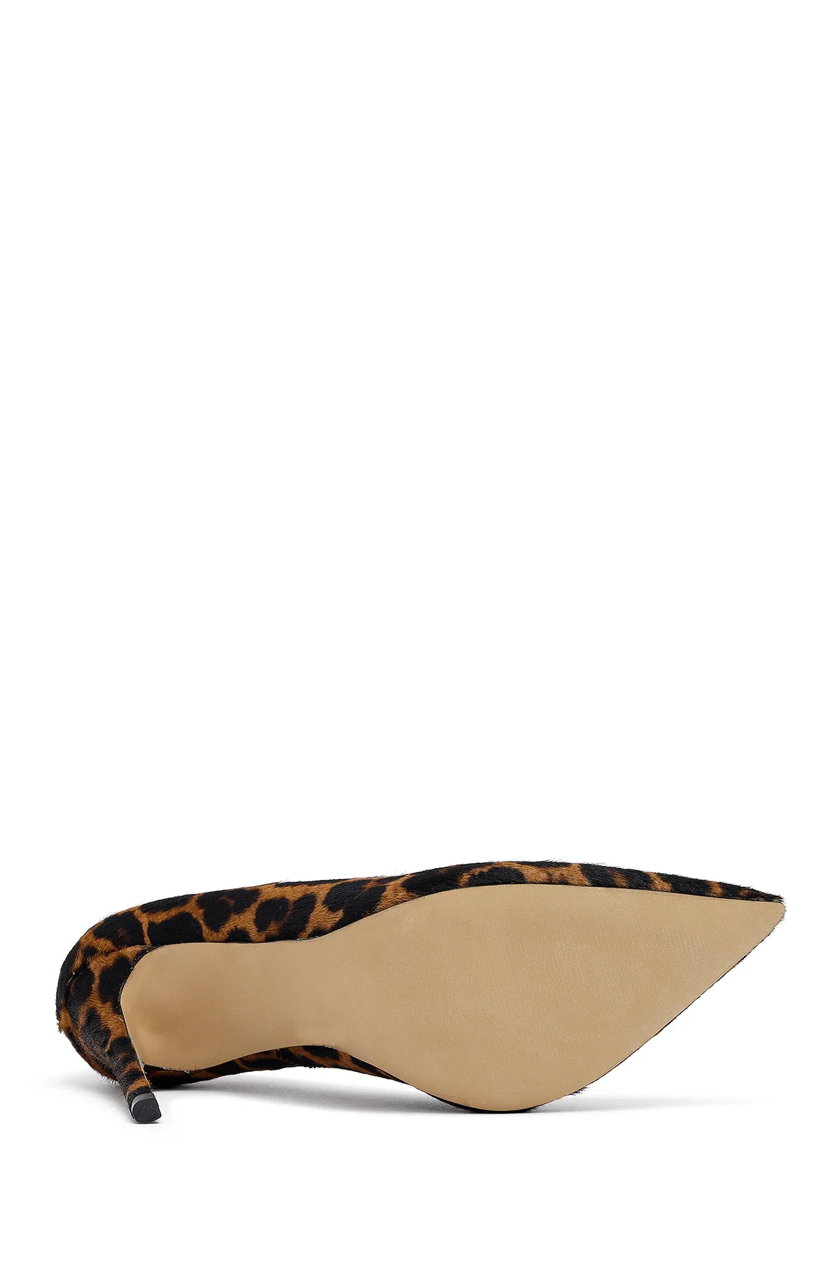Kadın Leopar Yüksek İnce Topuklu Deri Stiletto - Image 5