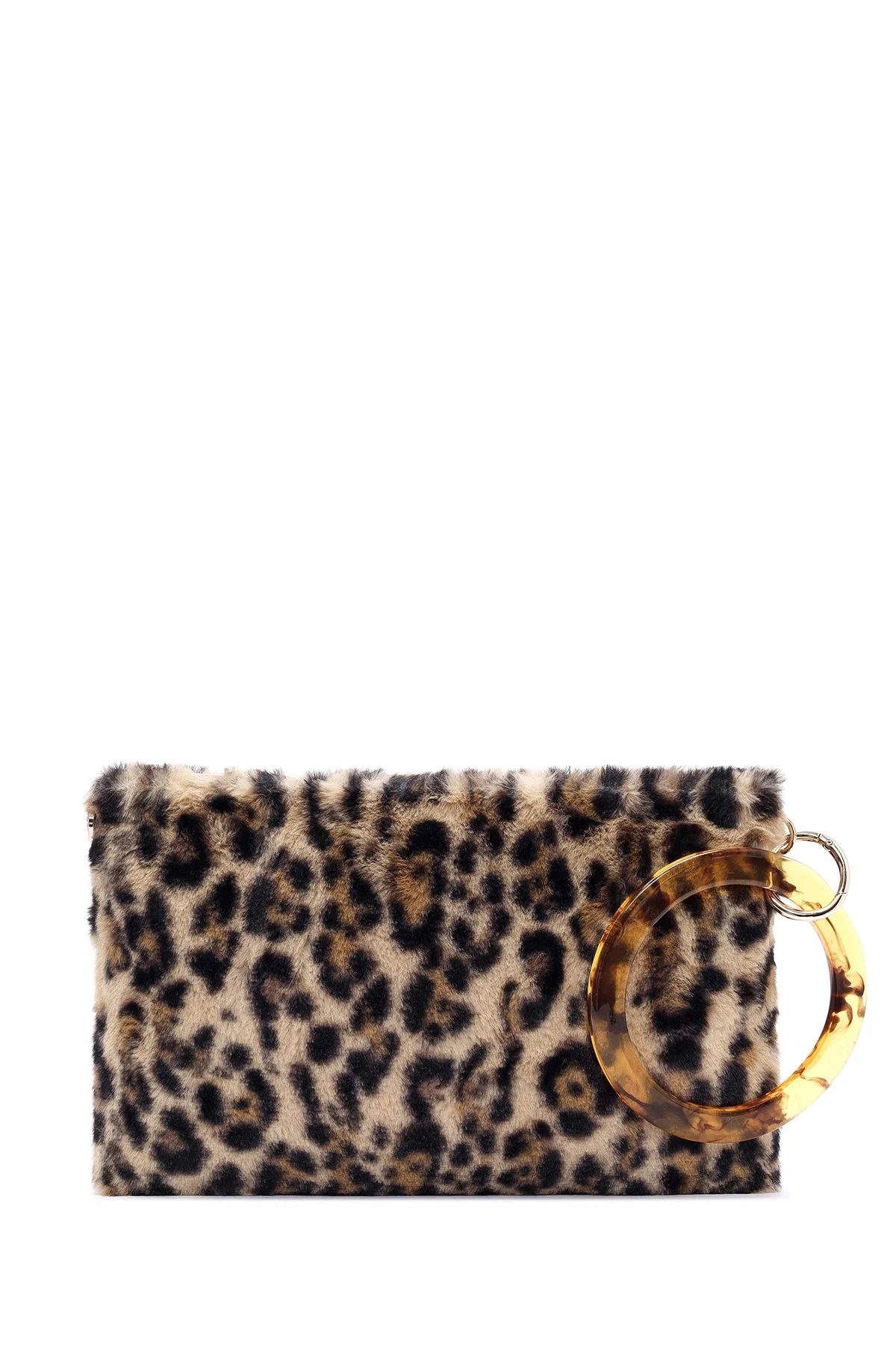 Kadın Leopar Zincir Askılı Peluş Portföy Çanta - Image 3