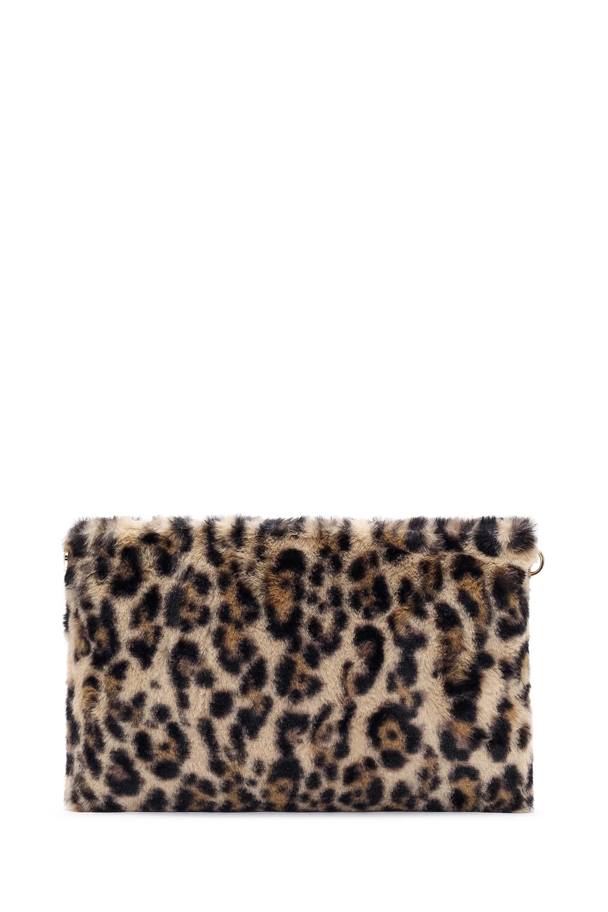 Kadın Leopar Zincir Askılı Peluş Portföy Çanta - Image 4