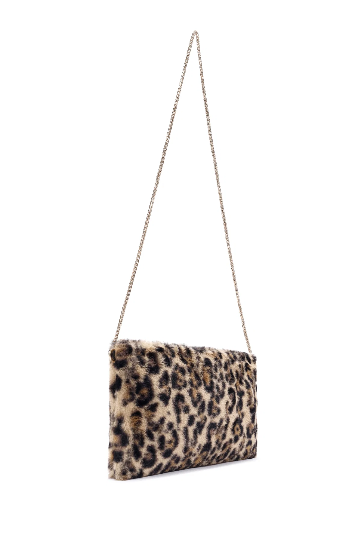 Kadın Leopar Zincir Askılı Peluş Portföy Çanta - Image 7