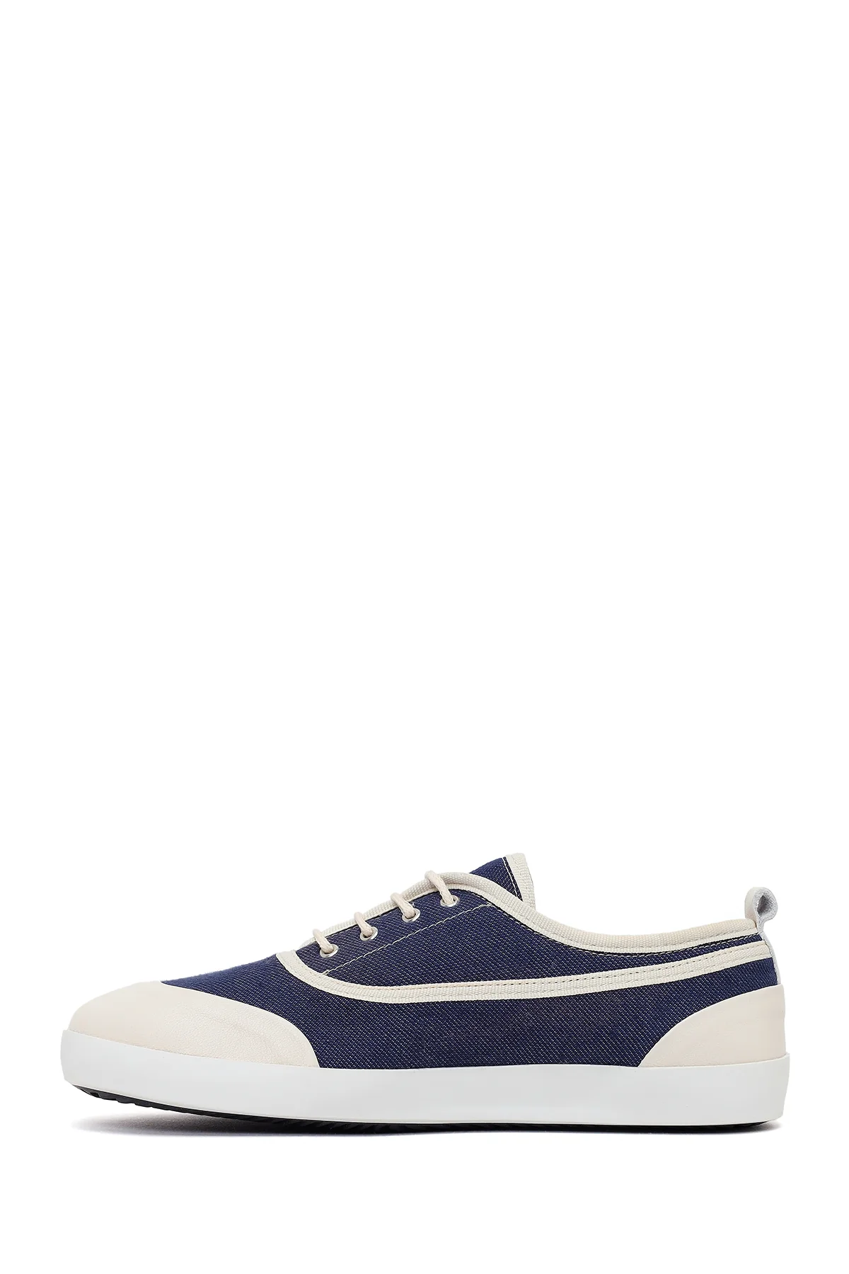Kadın Mavi Bağcıklı Jean Deri Sneaker - Image 3