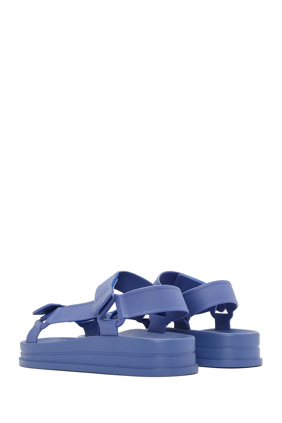 Kadın Mavi Bantlı Kalın Tabanlı Jelly Sandalet - Image 6