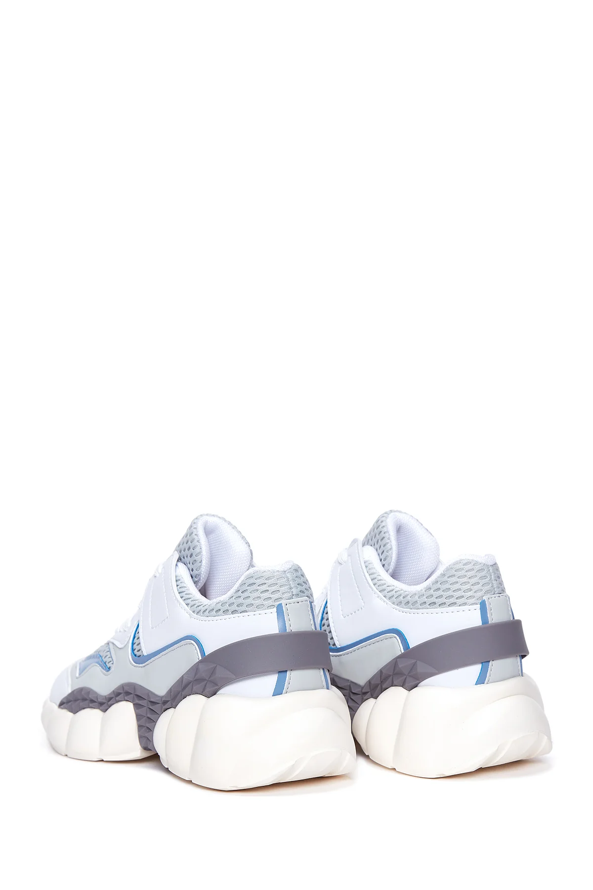 Kadın Mavi Beyaz Kalın Tabanlı Sneaker - Image 5