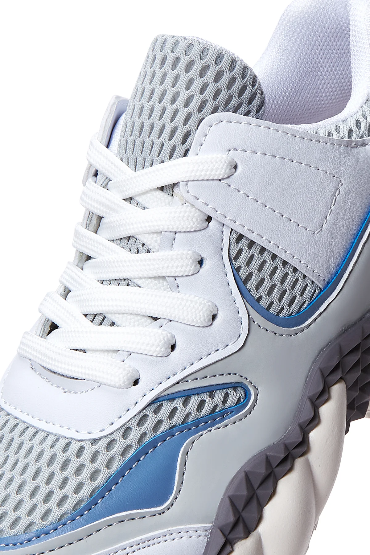 Kadın Mavi Beyaz Kalın Tabanlı Sneaker - Image 8