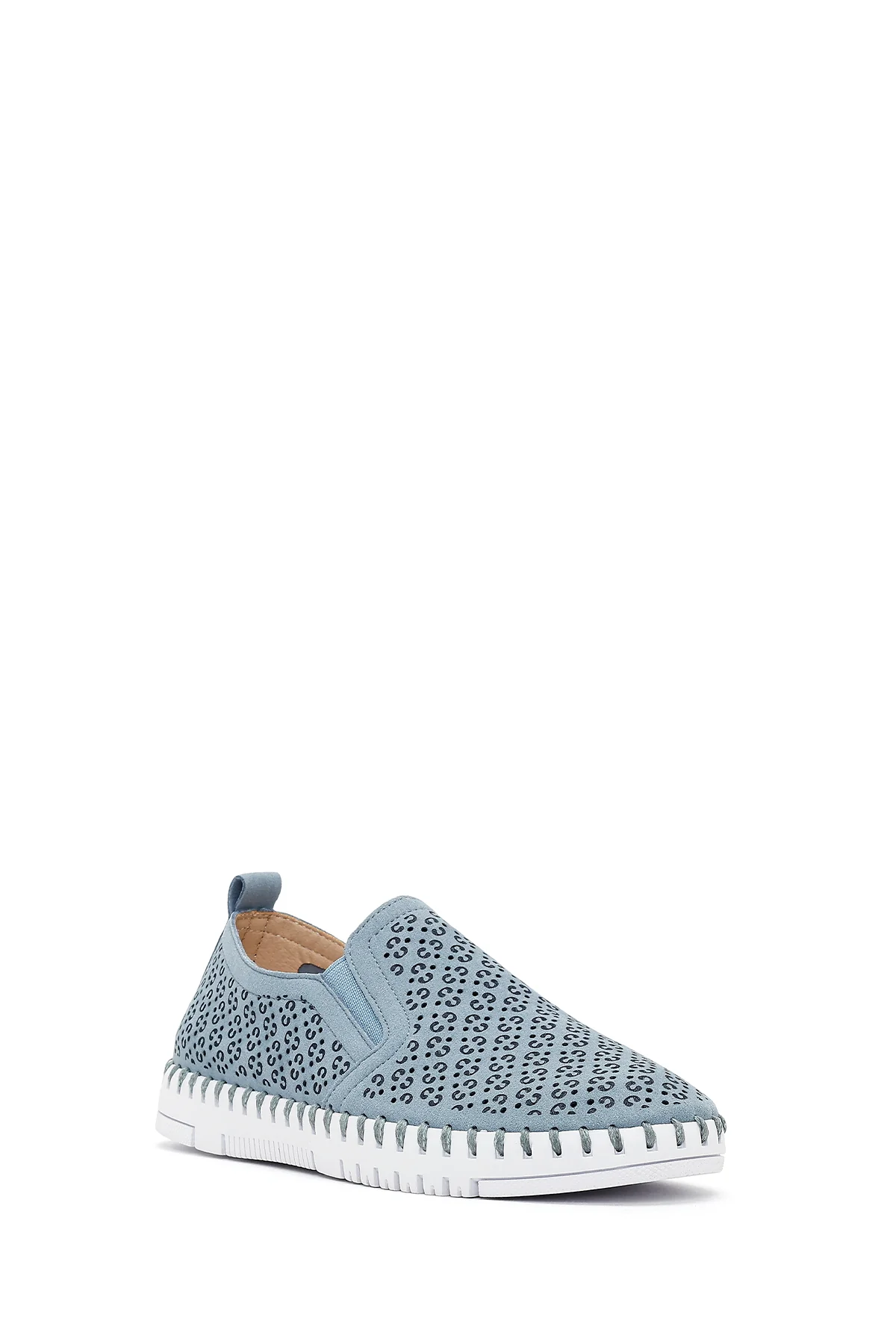 Kadın Mavi Desenli Kumaş Comfort Ayakkabı - Image 7