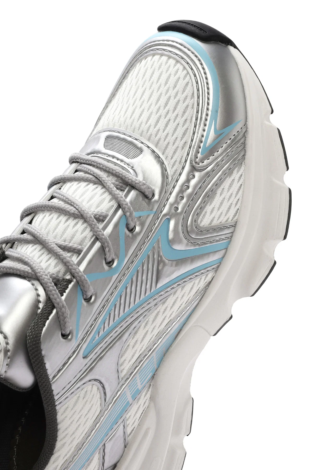 Kadın Mavi Kalın Tabanlı Bağcıklı Sneaker - Image 10