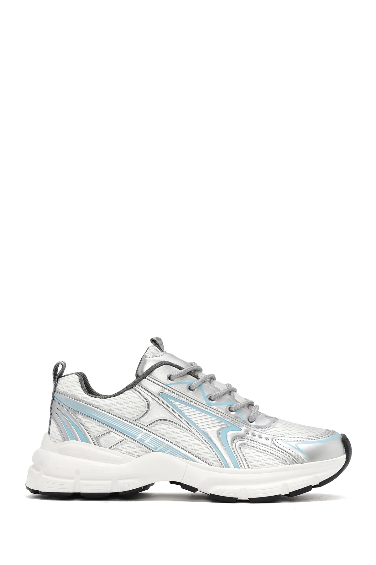 Kadın Mavi Kalın Tabanlı Bağcıklı Sneaker - Image 2
