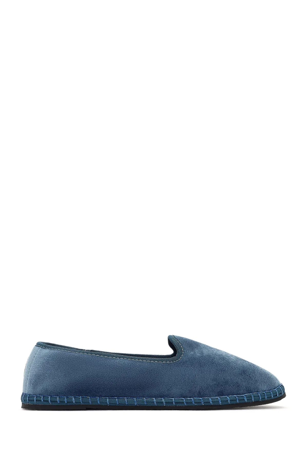 Kadın Mavi Kumaş Loafer - Image 2