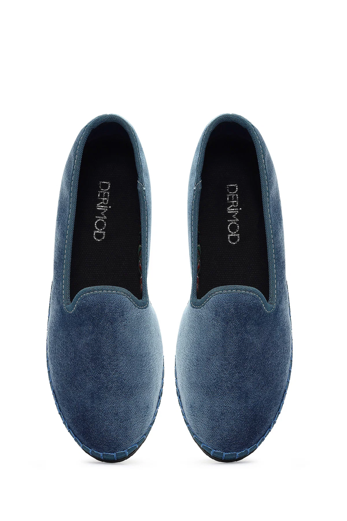 Kadın Mavi Kumaş Loafer - Image 8