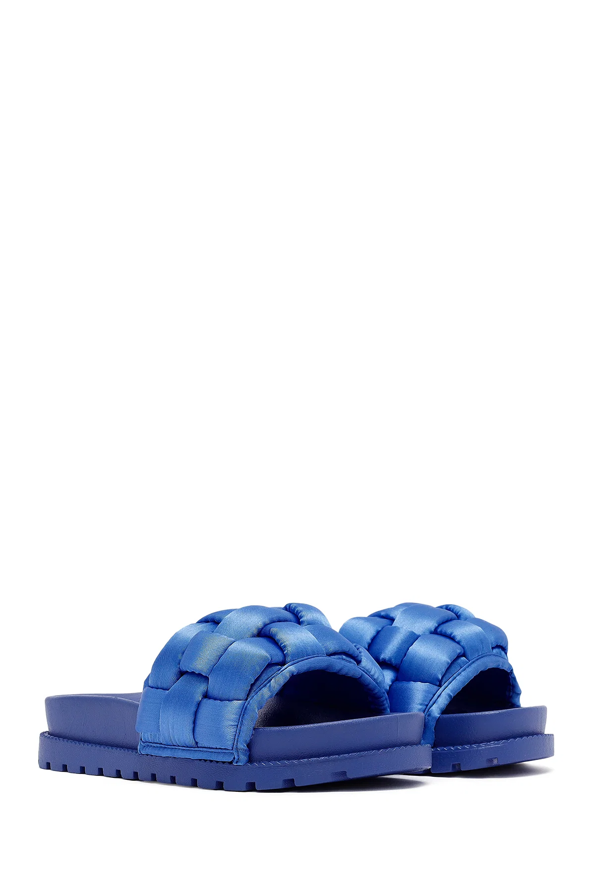 Kadın Mavi Örgü Detaylı Jelly Terlik - Image 3