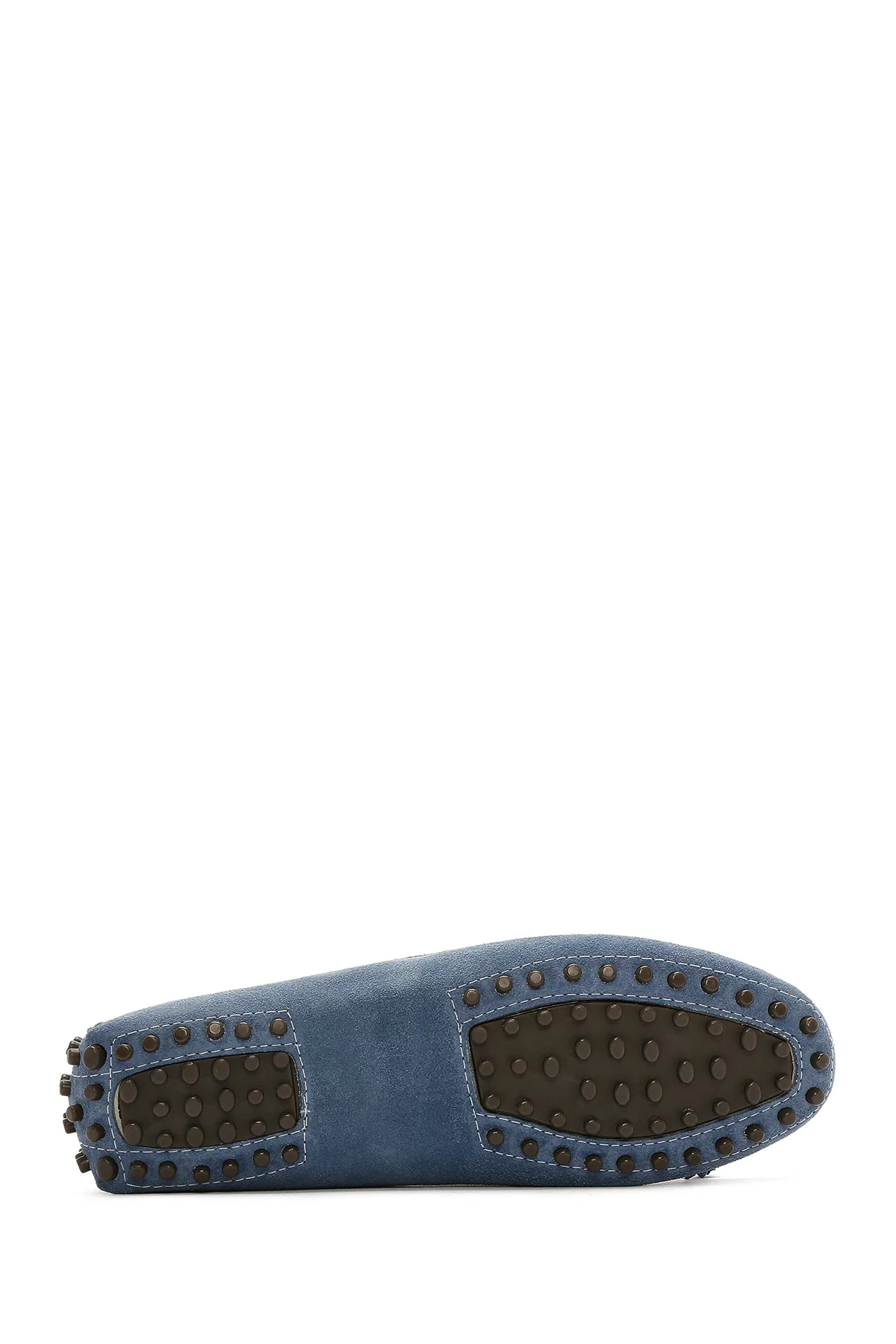 Kadın Mavi Püsküllü Süet Deri Loafer - Image 4