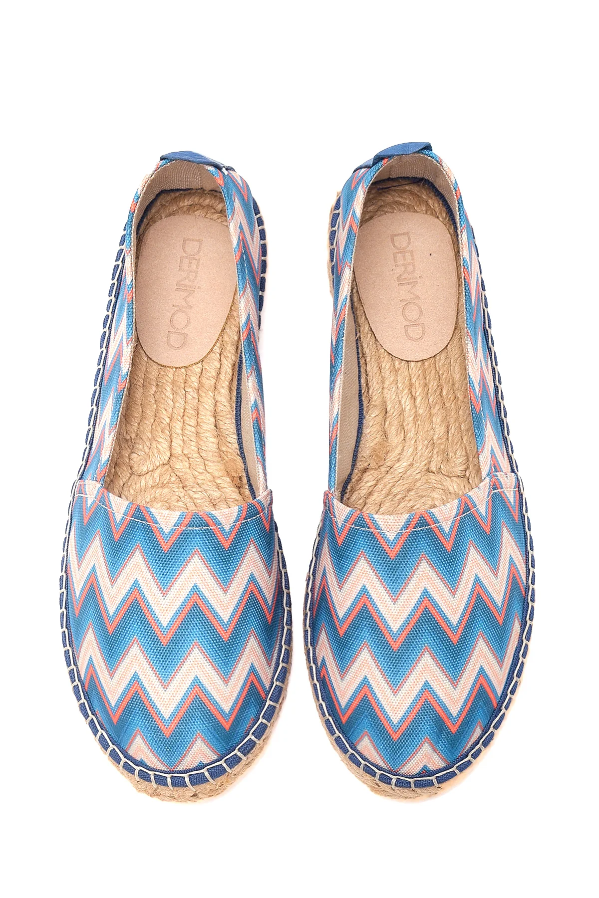 Kadın Mavi Renkli Hasır Taban Espadril - Image 7