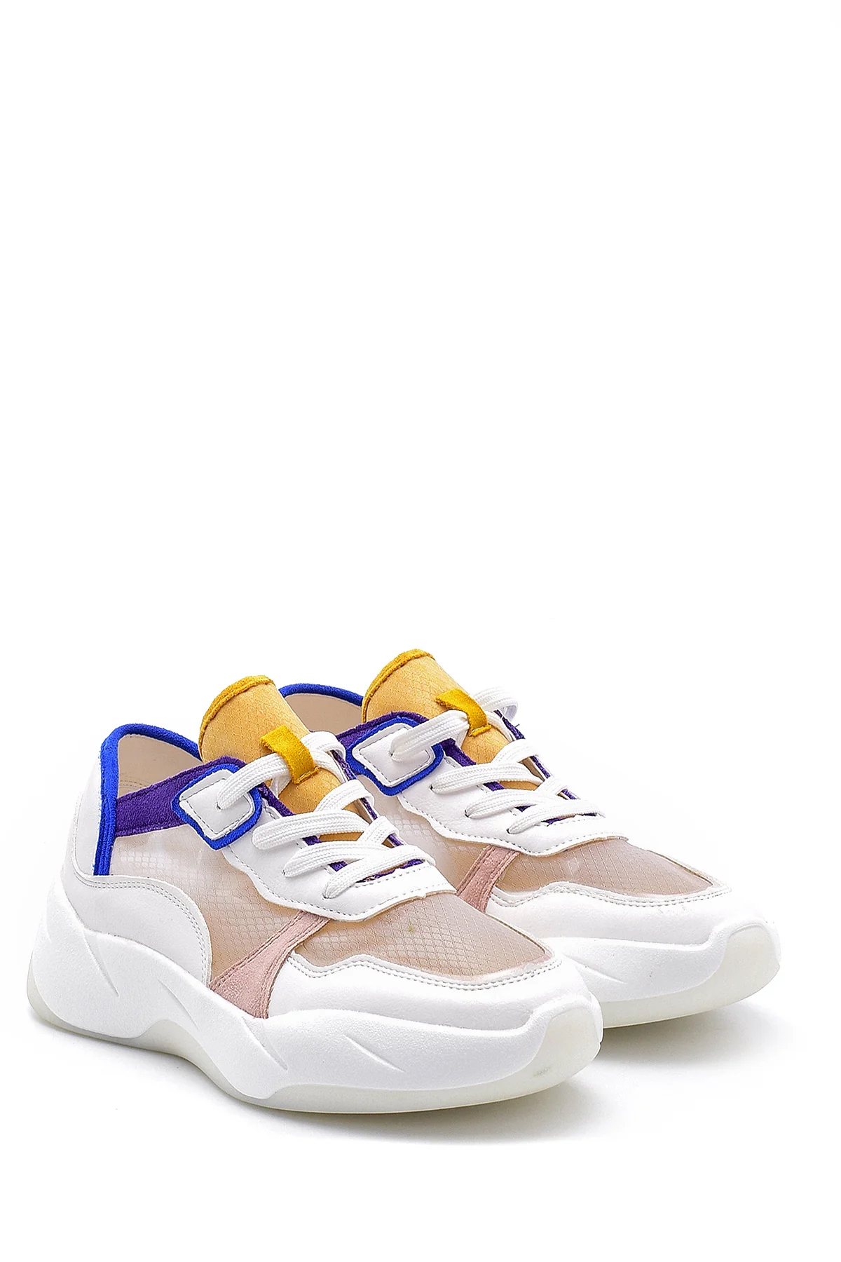 Kadın Mavi Şeffaf Detaylı Sneaker - Image 3